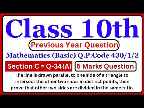 If a line is drawn parallel to one side of a triangle to intersect the other two sides in.....