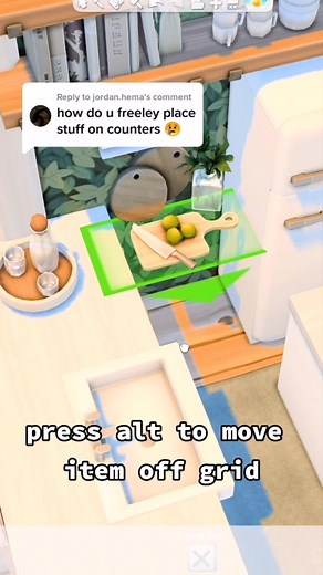 Reply to @jordan.hema How to freely move things on counters ✨ #simstok #sims #thesims #ts4 #thesims4 #simsbuild #sims4build #sims4tricks