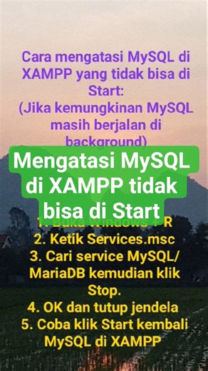 Mengatasi MySQL tidak bisa di Start. #tutorial #mysql #xamppmysql