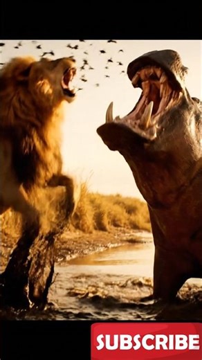 Lion vs Hippo|Brutal fight| wildlife video
