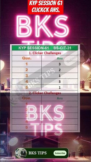 Kyp clicker answers session 61 | Kyp session 61 clicker Answer | Session 61 clicker #shorts