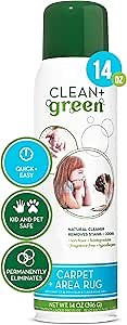 Clean+Green Carpet Cleaner Natural Stain and Odor Remover, Deep Clean With Multi Purpose Spray Your Carpeted Floors - Safe for Pets, Kids and Environment- 14-Ounce- Made in the USA