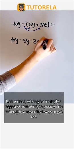 Simplify 10y-(5y+3z) Step-by-Step Explained #Math #Commutative,DistributiveAndAssociativeProperties