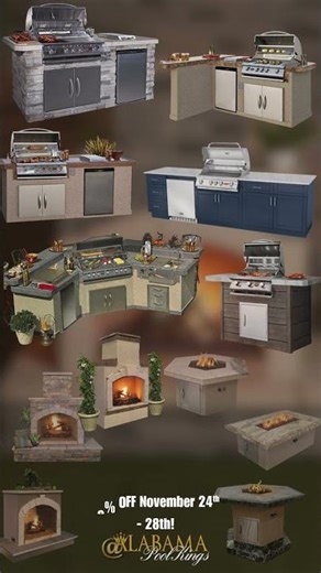 🔥 Upgrade Your Backyard: Outdoor Kitchens & Fireplaces Now at Alabama Pool Kings! 🍽️✨
