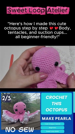No-sew Octopus amigurumi #crochet #tutorialamigurumicompleto #amigurumi #shortsfeed #amigurumilovers