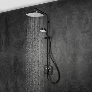 Mira Opero Thermostatic Dual Head Mixer Shower - Black 1.1944.004