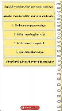 rukun iman kedua | sepuluh malaikat Allah dan tugasnya #islam #education #trending