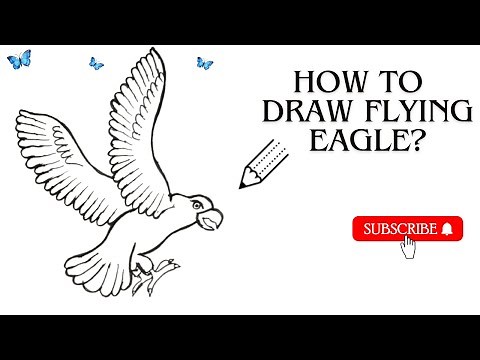 How to Draw a Flying Eagle | Easy Step-by-Step Drawing for Beginners | Bald Eagle Sketch