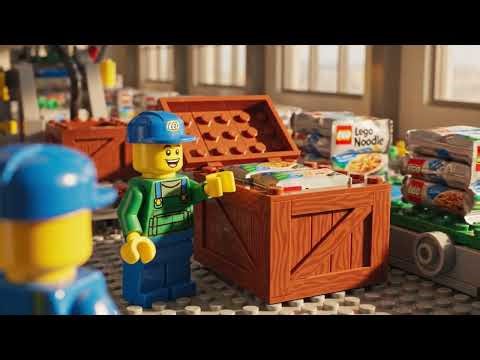 What Happens Inside a LEGO Noodle Factory? 🍜 (Part 1)