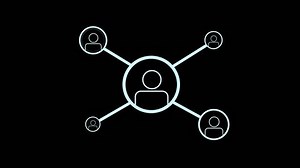 Business profile or customer icons animated with network shape. Business and technology 4k animation clip footage