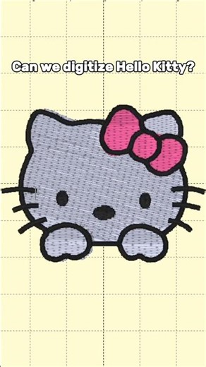 Hello Kitty Machine Embroidery: Digital vs. Final Stitch #hellokitty #embroidery