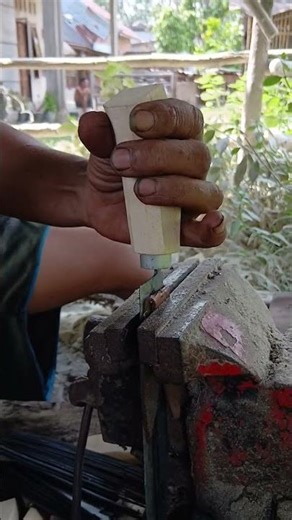 Kitchen knife handle installation process⚒️ #blacksmith #forging #knifemaking #asmr #metalwork #usa