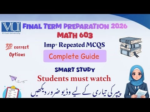 Mth603 Numerical Analysis Final Term Preparation 2025, 26 Most Important Repeated MCQs Past Papers