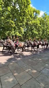 Guardie a cavallo lungo la Birdcage Walk, vicino a St James's Park 💂‍♀️🐴 Le hai viste passare quando eri a Londra? | Meraviglie di Londra