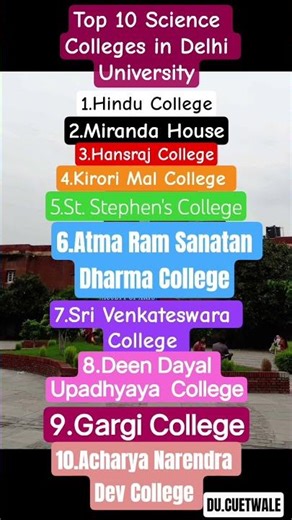 Top 10 science colleges in Delhi University list #delhiuniversity #cuetug2026 #cuet2026 #science