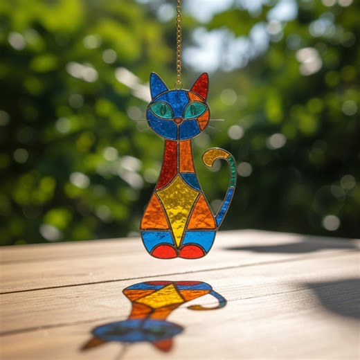 Cat Stained Glass Pattern – Animal Art, Window Decor, Suncatcher Template (pdf Svg Png) - Etsy Australia