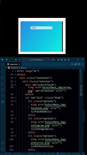 Building a select menu option design using html CSS and JS | JavaScript Projects