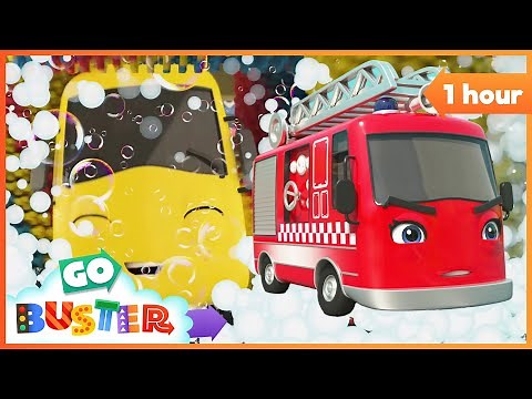 Carwash Chaos! | Buster to the Rescue | 1 Hour Special | Go Buster - Bus Cartoons & Kids Stories