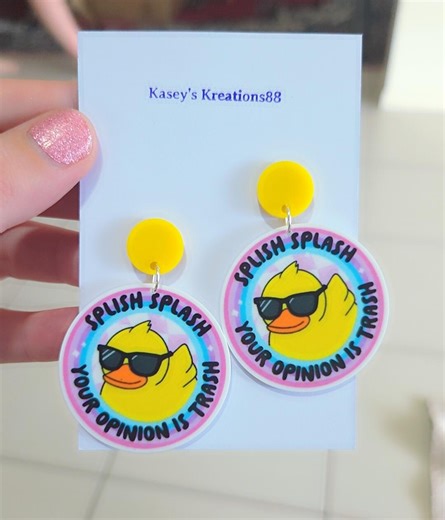 Splish Splash Your Opinion is Trash Earrings! - Etsy Australia