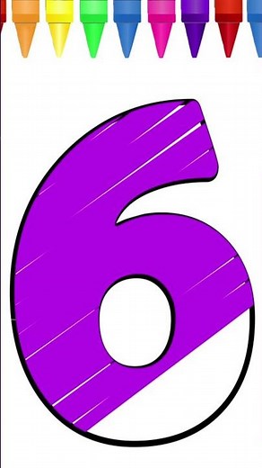 Let's Color the Number 6 With Orange Crayon ✨