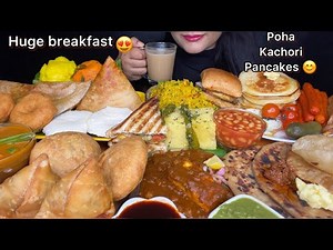 ASMR EATING🔥BREAKFAST MASALA DOSA,SANDWICH,PANCAKE,POHA,ENGLISH BREAKFAST*EATING VIDEOS