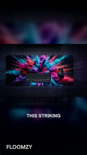 Gaming Mouse Pad Desk Mat Abstract Neon Powder Burst Color Explosion Galaxy Cyan Magenta Purple