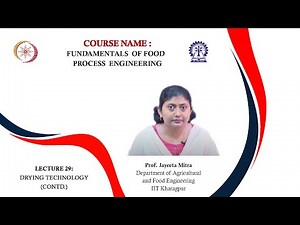 Lecture 29: Drying Technology