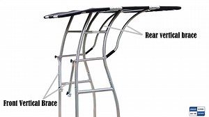 Dolphin Pro3 Extreme Heavy Duty Center Console Boat T Top Anodized Frame W/ Black Canopy Marine Boat Bimini Top