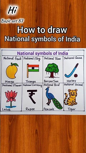 National symbols of india drawing / How to draw National symbols of India easy way #zaroratrishta