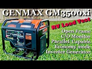 GENMAX GM3500Xi 3500 Watt Open Frame Inverter Generator with CO Detect (RV load Test)