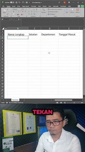 Cara Buat Form Entry Data di Excel Tanpa Coding #dataentry #excel #exceltips #exceltutorial