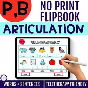 No Prep Articulation P and B Speech Therapy Flipbooks Articulation Activities