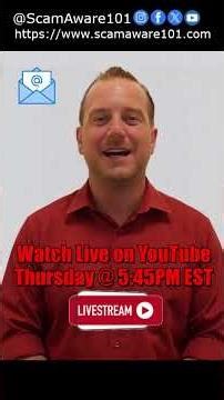 📢 Quick Reminder: Scam Awareness Live Today at 5:45pm. Protect Your Identity from Scammers.