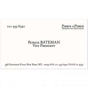 Patrick Bateman (american Psycho) Business Card - Pack of 10 - Etsy