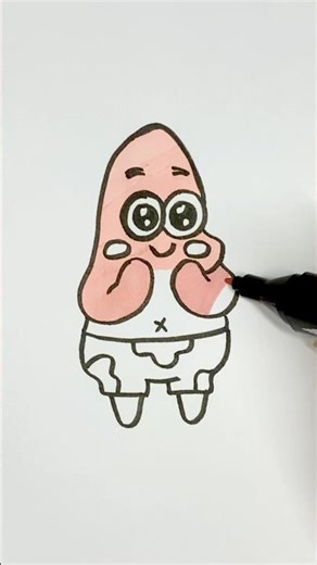 Cute Patrick Star Drawing in 60 Seconds! #Shorts #drawing #patrickstar