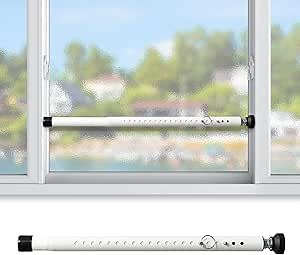 Window Security Bars, 18"-51" Adjustable Window Bars Security Inside, Burglar Bars for Home Safety, Window Stoppers for Up and Down Windows, Sliding Glass Door, Window Jammer Lock Stick Vertical