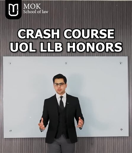 MOK SCHOOL OF LAW on Instagram: "A crash course for all three modules of UoL LLB is starting at MOK School of Law which will be conducted online on zoom and physically at our phase 8 campus. Sir Omer Khan will start the entire course from scratch and complete the course at-least 3 to 4 times along with topical and yearly past paper questions. There will be a mock exam and feedback session every week. Recordings for all topics will be provided along with exam focused notes and model answers. Mok 
