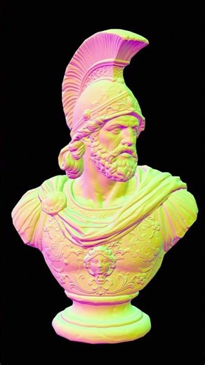 Ancient Warrior Bust 3D model Game-ready #gamedev #gameready #lowpoly #indiedev #unity3d