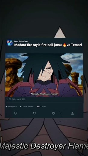 Madara fire style fire ball jutsu 🔥 vs Temari ☠☠
