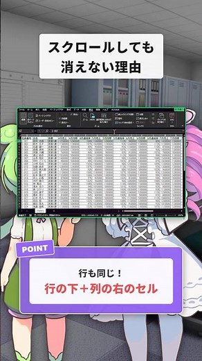 Excelスクロールで見出し消える→ウィンドウ枠の固定で即解決なのだ