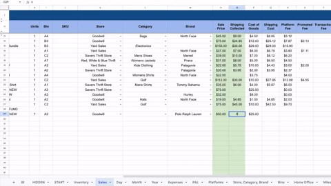 2025 Reseller Spreadsheet-creator: Inventory, Sales and Profit Tracker - Etsy