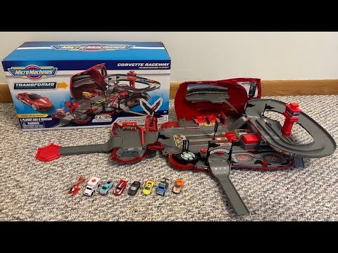 Micro Machines Corvette Raceway Playset - Unboxing, Review, and Demonstration