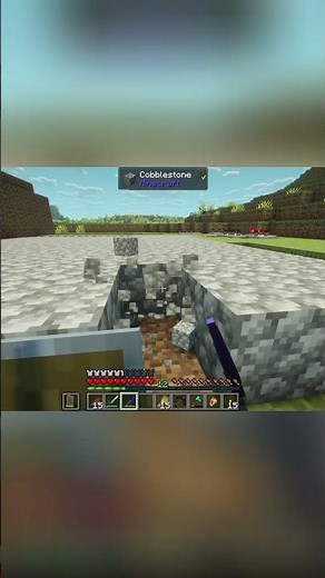 Minecraft Hack: Auto-Mine Cobblestone Instantly! #shorts