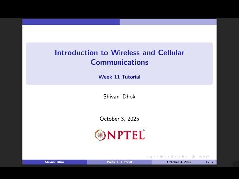 Week 11||Solved Examples: CDMA Receivers|| NPTEL ||Wireless & cellular comm