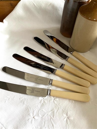 Vintage Cutlery Stainless Steel Faux Bone Celluloid DINNER Cutlery Made by FIRTH'S Sheffield England Mid Century Tableware Flatware 24cm - Etsy UK