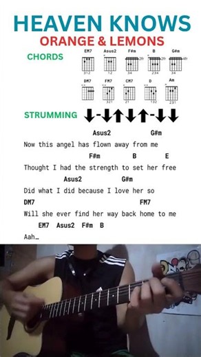 HEAVEN KNOWS - ORANGE & LEMONS (GUITAR CHORDS) #heavenknows #orangeandlemons #guitarchords #chords