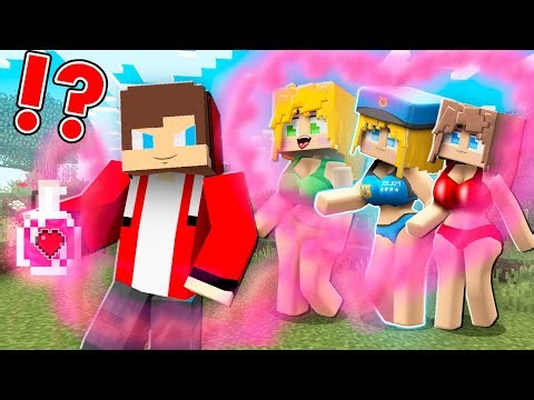 JJ Used a LOVE Potion on ALL the GIRLS in Minecraft - Maizen