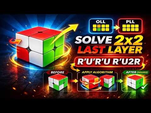 2x2 Cube Last Layer Solve Trick | Easy Step by Step Beginner Tutorial #puzzle