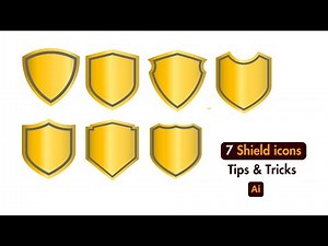7 shield icons for logo design | Illustrator tutorial#logo