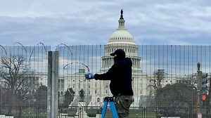 Barbed wire fence at the Capitol is coming down. But its razor wire will move closer to Congress.